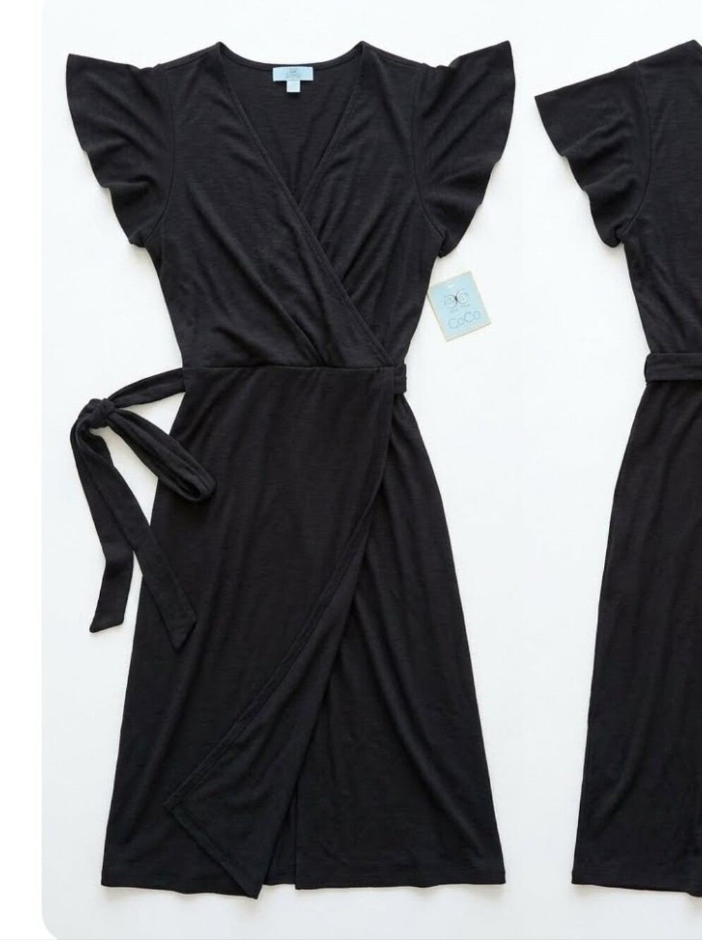 CeCe Black Flutter Sleeve Summer Dress - Size 1X - Picture 1 of 6